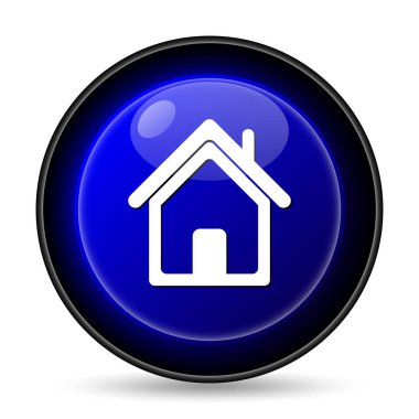 Ev simgesini. Beyaz arka plan üzerinde Internet düğmesi