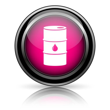Petrol varil simgesi. Beyaz arka plan üzerinde Internet düğmesi