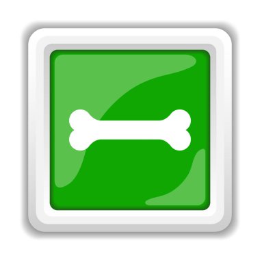 Kemik simgesi. Beyaz arka plan üzerinde Internet düğmesi