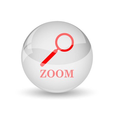 Büyüteç simgesiyle zoom. Beyaz arka plan üzerinde Internet düğmesi