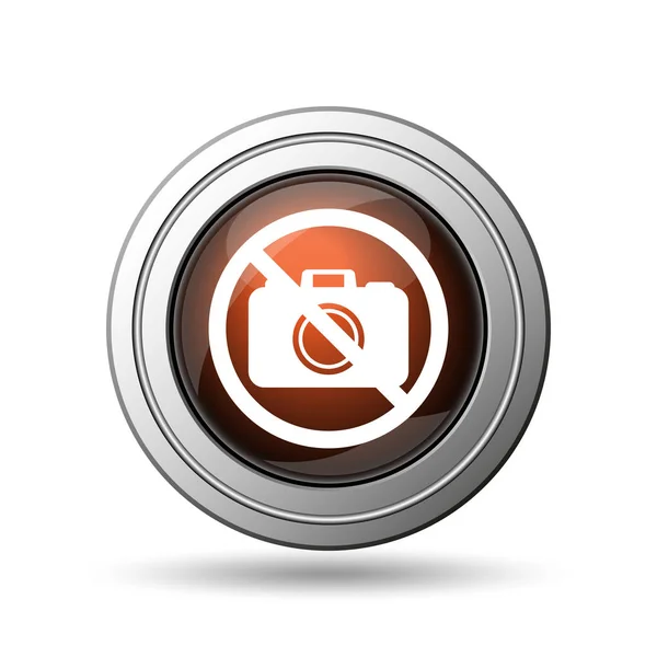 Verboden Camera Icoontje Internet Knop Witte Achtergrond — Stockfoto