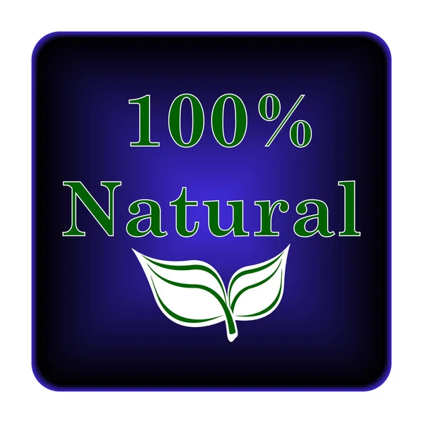 100 Naturalne Ikona Przycisk Internet Białym Tle — Zdjęcie stockowe