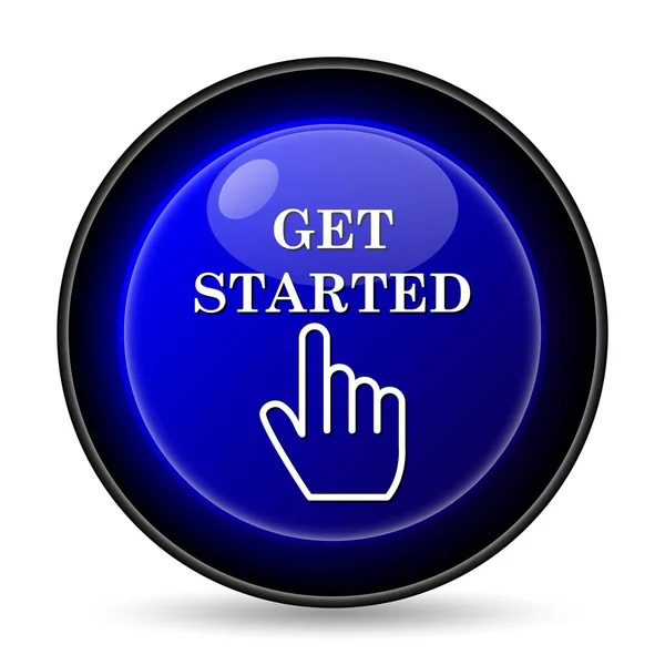 Get Started Icon Internet Button White Background — Stock Photo, Image