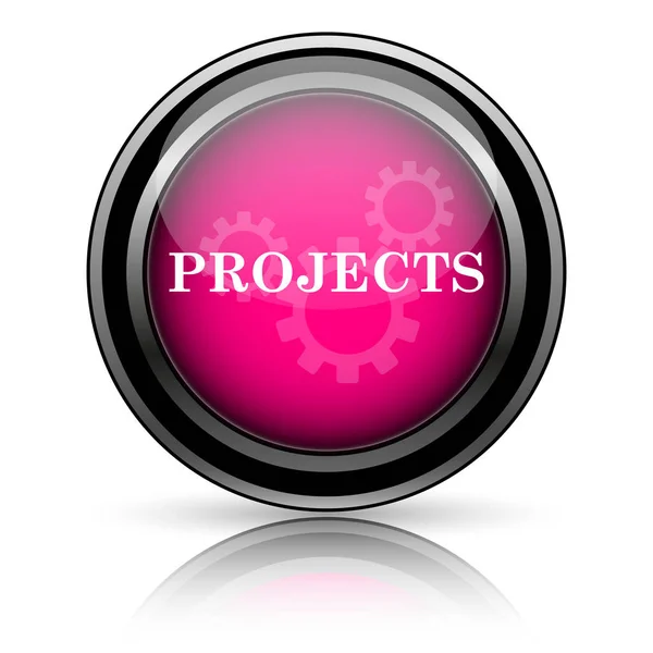 プロジェクトのアイコン 白い背景の上のインター ネット ボタン — ストック写真