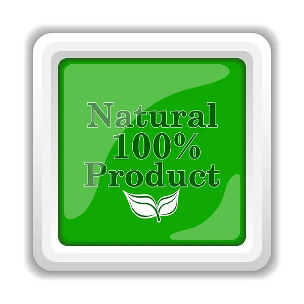 Ícone Produto 100 Natural Botão Internet Fundo Branco — Fotografia de Stock