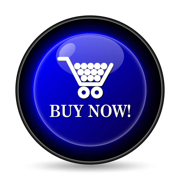 Buy Now Shopping Cart Icon Internet Button White Background — Stock Photo, Image