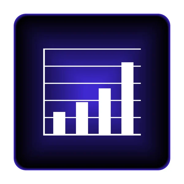 Icona Delle Barre Del Grafico Pulsante Internet Sfondo Bianco — Foto Stock
