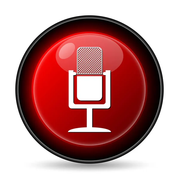 Ikona Mikrofonu Przycisk Internet Białym Tle — Zdjęcie stockowe