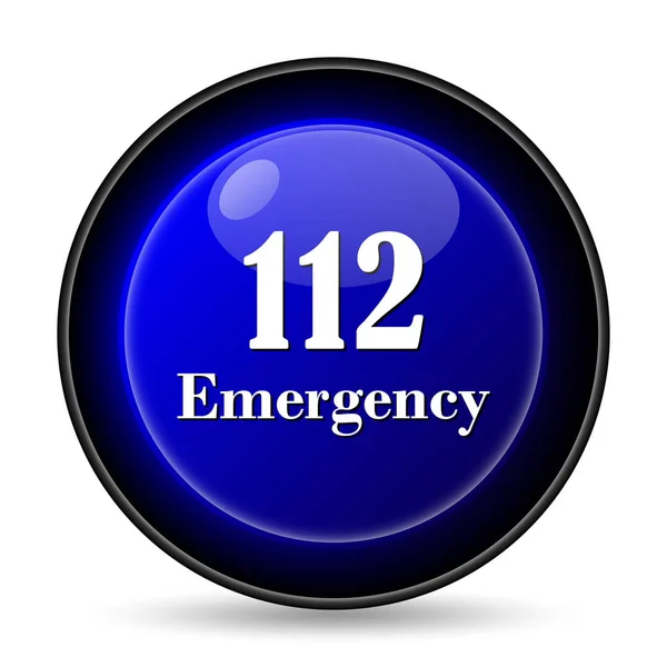112 Icône Urgence Bouton Internet Sur Fond Blanc — Photo