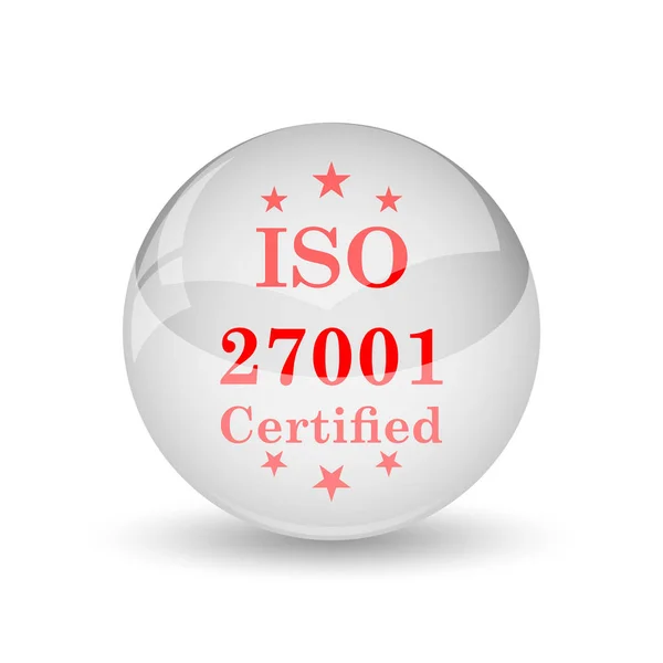 Iso 27001 Ikonen Internet Knappen Vit Bakgrund — Stockfoto