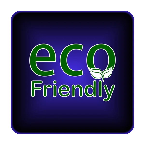 Eco Friendly Pictogram Internet Knop Witte Achtergrond — Stockfoto