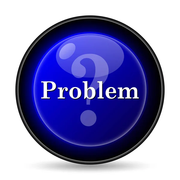 Ícone Problema Botão Internet Fundo Branco — Fotografia de Stock
