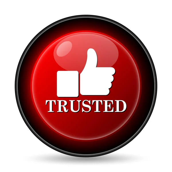 Ícone Confiança Botão Internet Fundo Branco — Fotografia de Stock