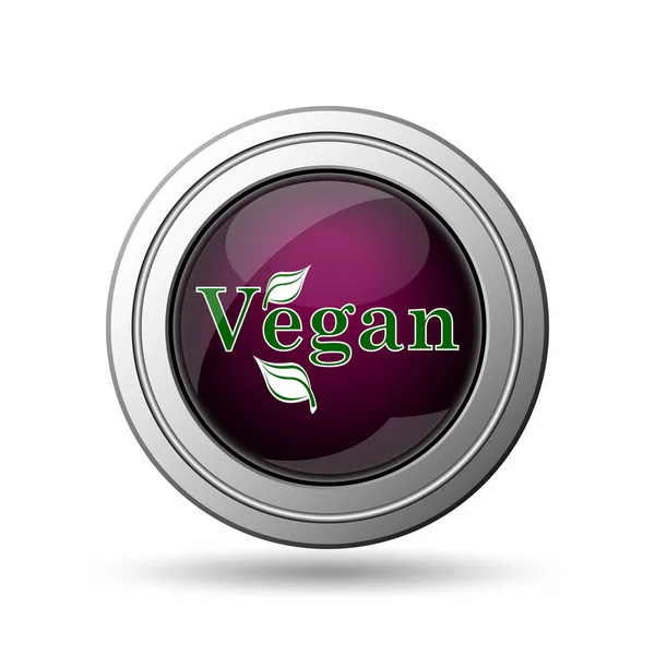 Vegan Ikonen Internet Knappen Vit Bakgrund — Stockfoto