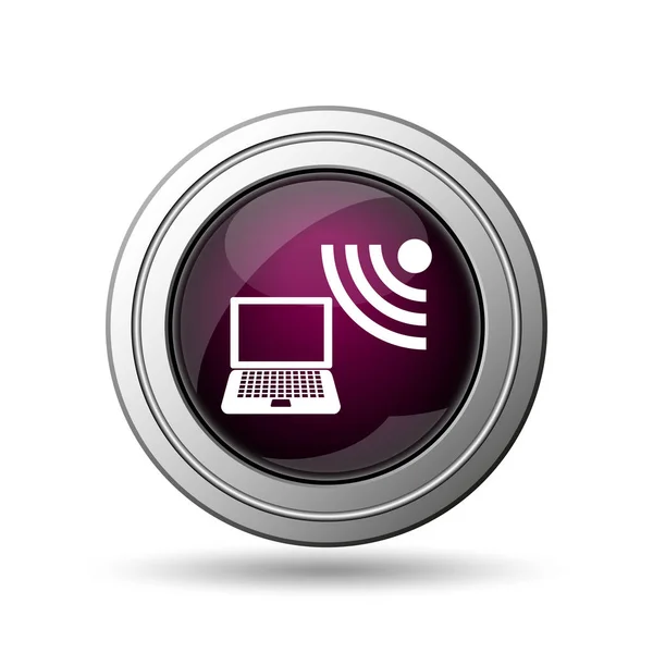 Wireless laptop icon — Stock Photo, Image