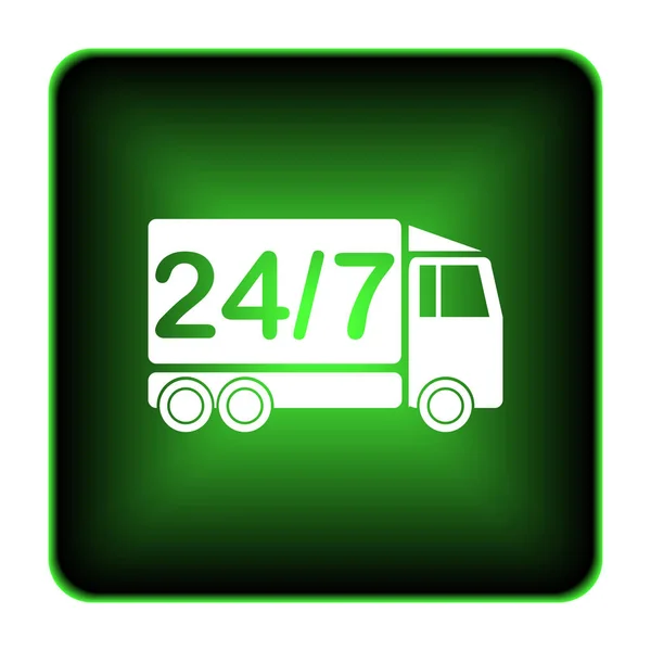 24 7 levering vrachtwagen pictogram — Stockfoto