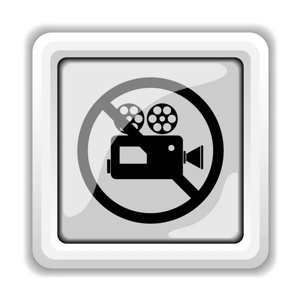 Forbidden Video Camera Icon Internet Button White Background — Stock Photo, Image