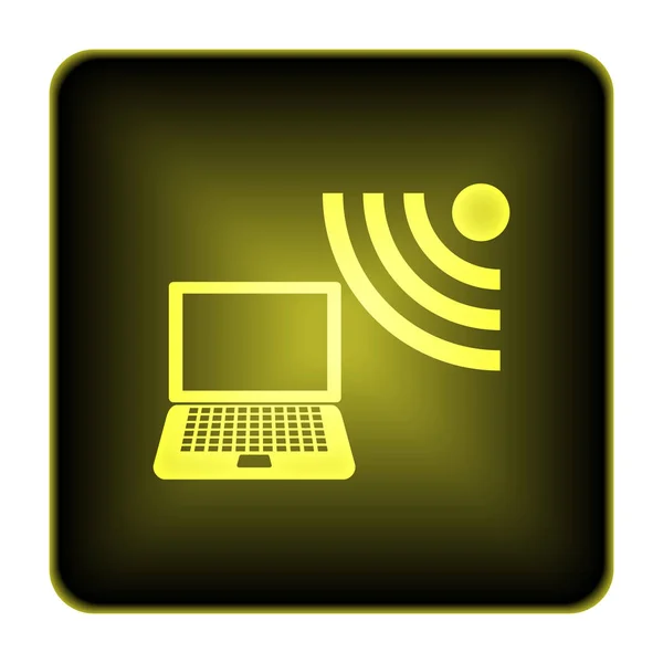 Ikonę bezprzewodowego laptopa — Zdjęcie stockowe