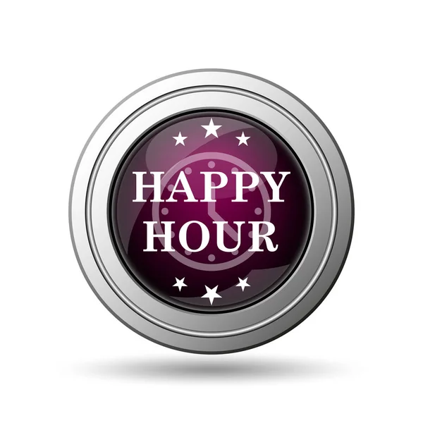 Happy Hour Ikonet Internett Knapp Hvit Bakgrunn – stockfoto