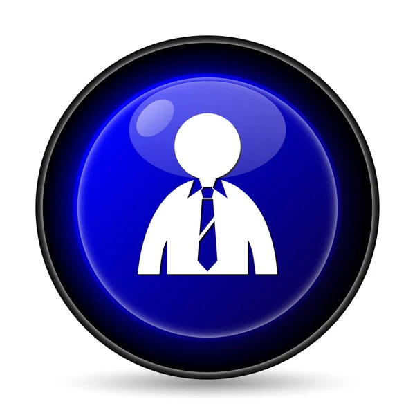 Бізнесмен Значок Кнопка Інтернету Білому Тлі — стокове фото