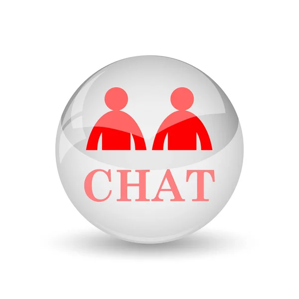 Chat Pictogram Internet Knop Witte Achtergrond — Stockfoto