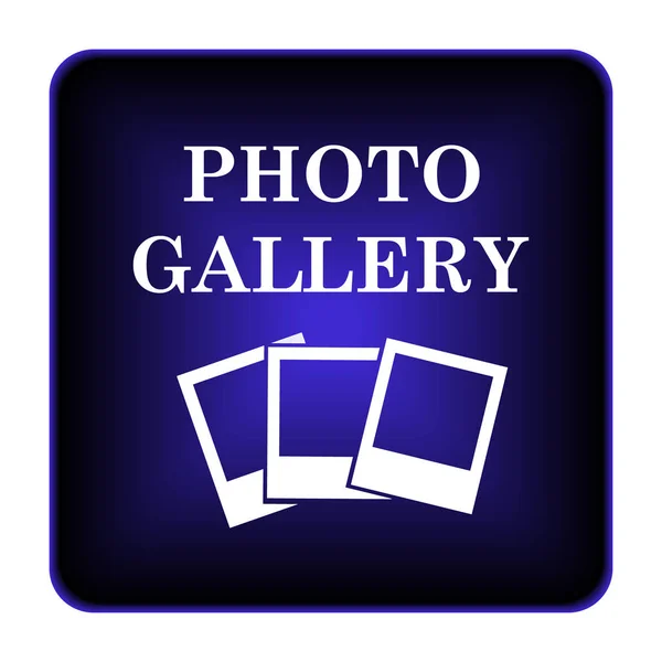 Icona Galleria Fotografica Pulsante Internet Sfondo Bianco — Foto Stock