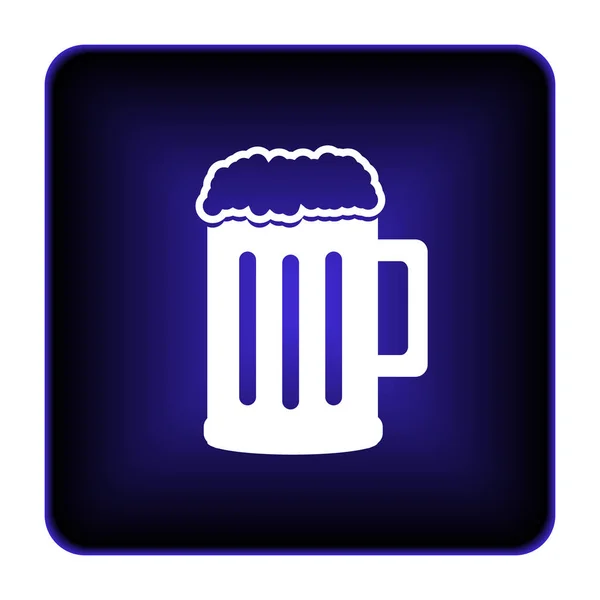 Pivo Ikona Internet Tlačítko Bílém Pozadí — Stock fotografie