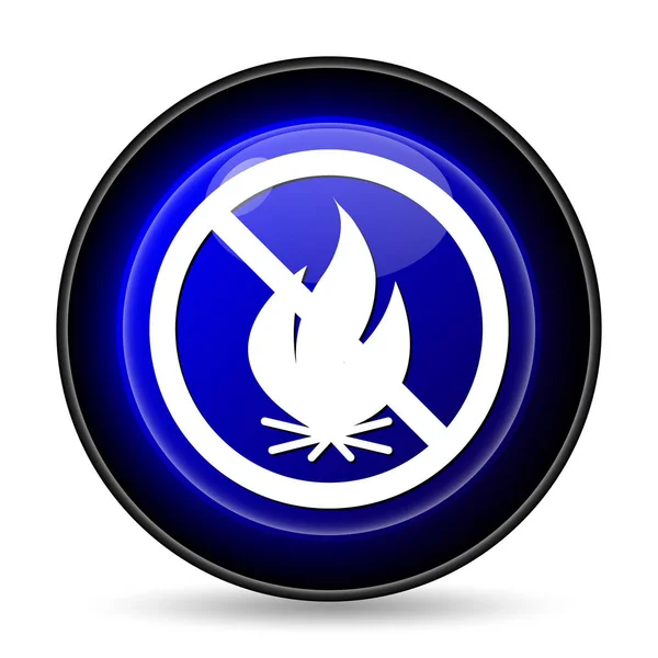 Fire Forbidden Icon Internet Button White Background — Stock Photo, Image