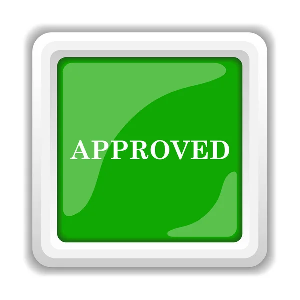 Approved Icon Internet Button White Background — Stock Photo, Image