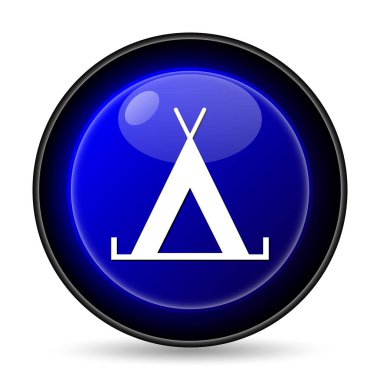 Çadır simgesi. Beyaz arka plan üzerinde Internet düğmesi