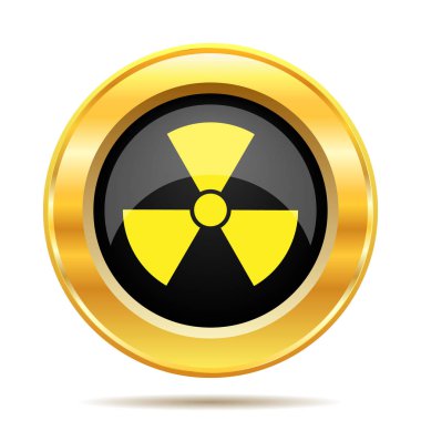 Radyasyon simgesi. Beyaz arka plan üzerinde Internet düğmesi