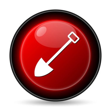 Kürek simgesi. Beyaz arka plan üzerinde Internet düğmesi