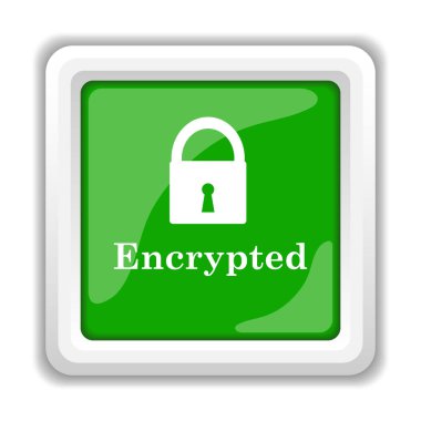 Şifreli simgesi. Beyaz arka plan üzerinde Internet düğmesi