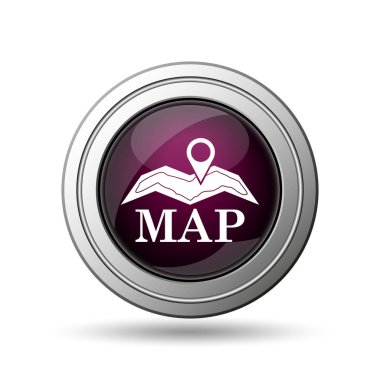 Harita simgesi. Beyaz arka plan üzerinde Internet düğmesi