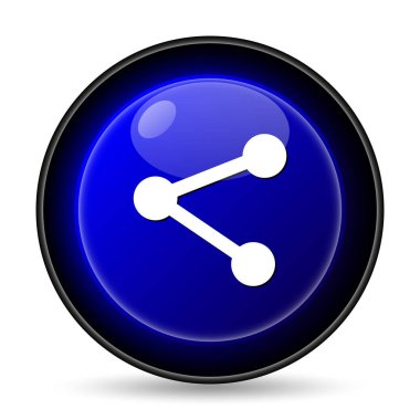 Sosyal Medya - bağlantı simgesi. Beyaz arka plan üzerinde Internet düğmesi