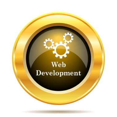 Web geliştirme simgesi. Beyaz arka plan üzerinde Internet düğmesi