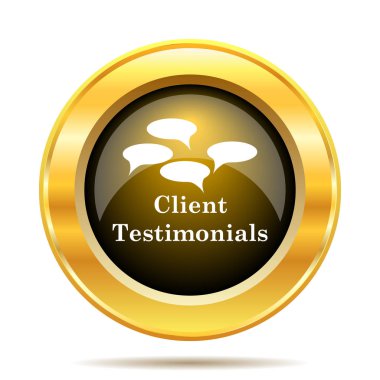 Müşteri referansları simgesi. Beyaz arka plan üzerinde Internet düğmesi