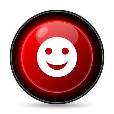 Gülen yüz simgesi. Beyaz arka plan üzerinde Internet düğmesi