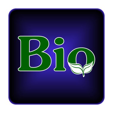 Biyo simgesi. Beyaz arka plan üzerinde Internet düğmesi