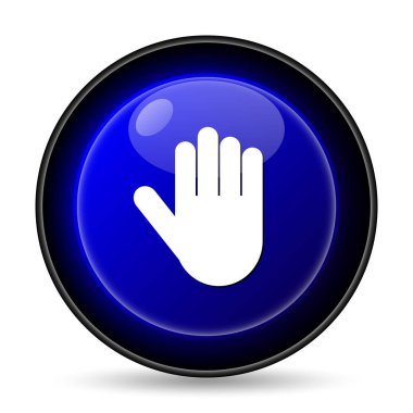 Simge durdurmak. Beyaz arka plan üzerinde Internet düğmesi