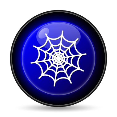 Örümcek web simgesi. Beyaz arka plan üzerinde Internet düğmesi