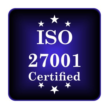 ISO 27001 simgesi. Beyaz arka plan üzerinde Internet düğmesi