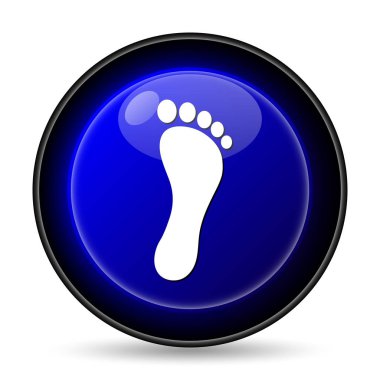 Ayak yazdırma simgesi. Beyaz arka plan üzerinde Internet düğmesi