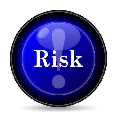 Risk simgesi. Beyaz arka plan üzerinde Internet düğmesi