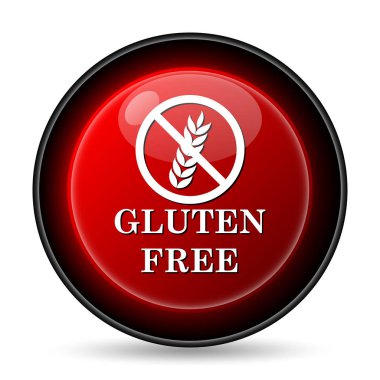 Gluten ücretsiz simge. Beyaz arka plan üzerinde Internet düğmesi