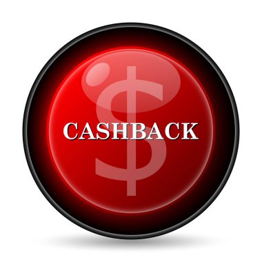 Cashback simgesi. Beyaz arka plan üzerinde Internet düğmesi