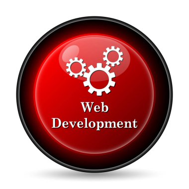 Web geliştirme simgesi. Beyaz arka plan üzerinde Internet düğmesi
