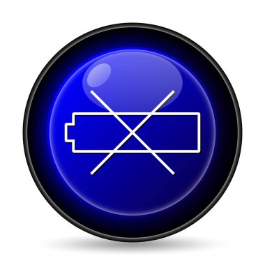 Boş pil simgesi. Beyaz arka plan üzerinde Internet düğmesi