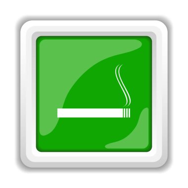 Sigara simgesi. Beyaz arka plan üzerinde Internet düğmesi