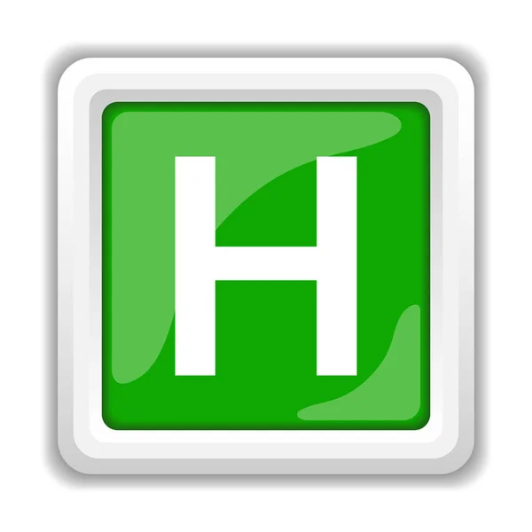 Νοσοκομείο Εικονίδιο Κουμπί Internet Άσπρο Φόντο — Φωτογραφία Αρχείου